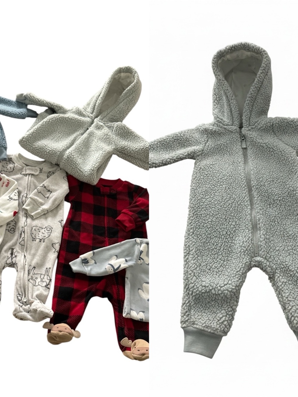 Carter’s Newborn Baby‎ Bundle 7 Pc Pajamas Outfits 0-3M 3-6M Zip Pullover